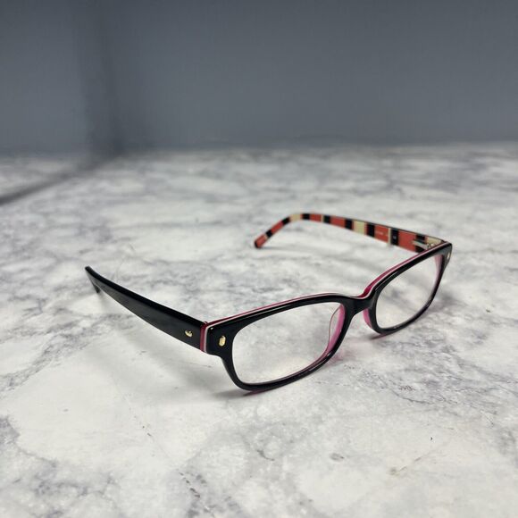 Kate Spade Lucyann 0X78 Eyeglasses Black Pink Rectangular Frames Only 49-16-135 - Picture 1 of 10